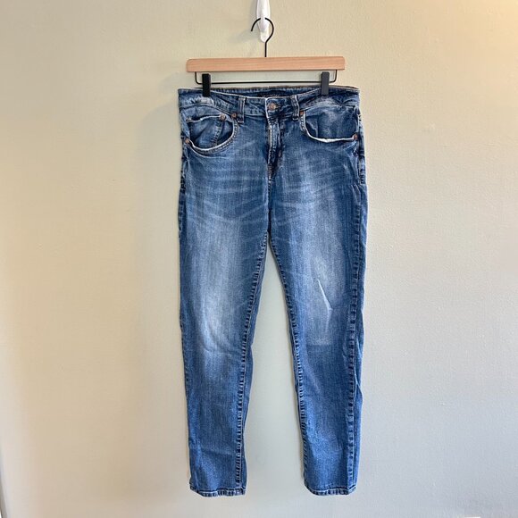 Aeropostale Slim Jean Mens Size 32 x 32 Bundle Medium Wash Blue Denim Whiskering - Picture 2 of 12